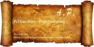 Albecker Pantaleon névjegykártya